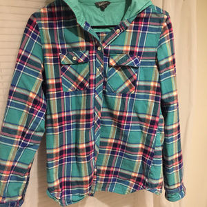 Eddie Bauer Hooded Flannel Size M